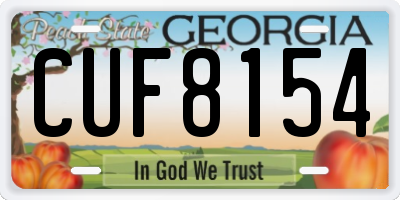 GA license plate CUF8154