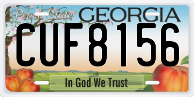 GA license plate CUF8156