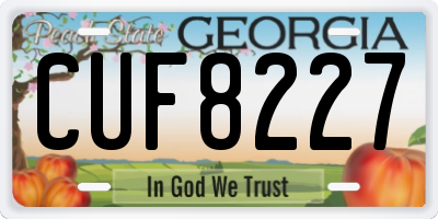 GA license plate CUF8227