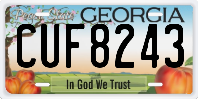GA license plate CUF8243