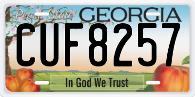 GA license plate CUF8257