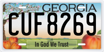 GA license plate CUF8269