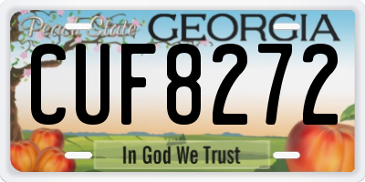 GA license plate CUF8272