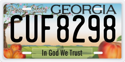 GA license plate CUF8298