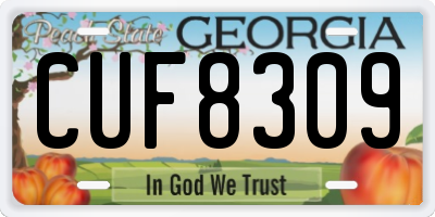 GA license plate CUF8309