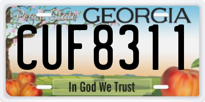 GA license plate CUF8311