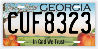 GA license plate CUF8323