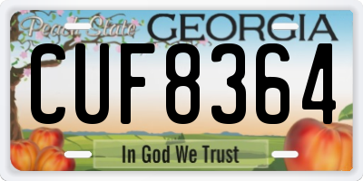 GA license plate CUF8364
