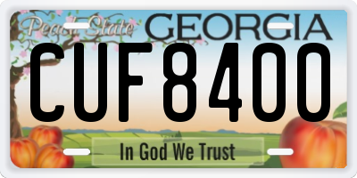 GA license plate CUF8400