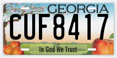 GA license plate CUF8417