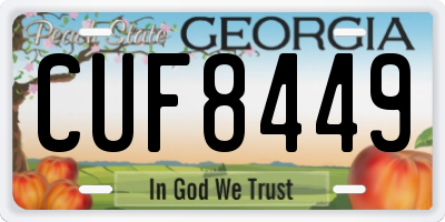 GA license plate CUF8449