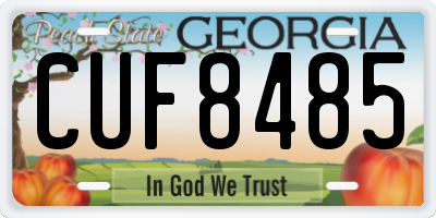 GA license plate CUF8485