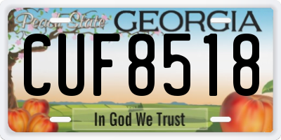 GA license plate CUF8518