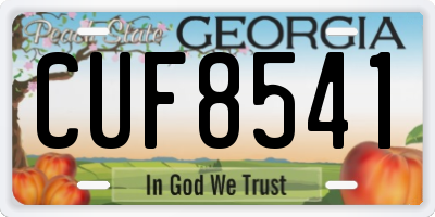 GA license plate CUF8541