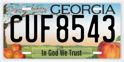 GA license plate CUF8543