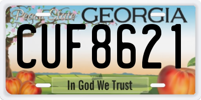 GA license plate CUF8621