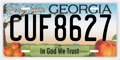 GA license plate CUF8627