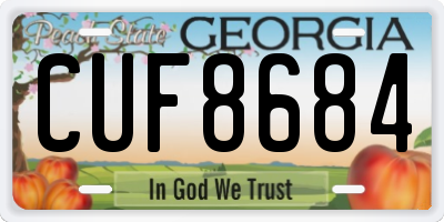 GA license plate CUF8684