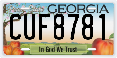 GA license plate CUF8781