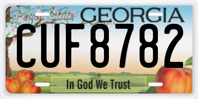 GA license plate CUF8782