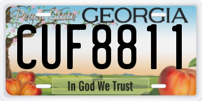 GA license plate CUF8811