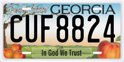 GA license plate CUF8824