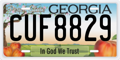 GA license plate CUF8829
