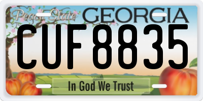 GA license plate CUF8835