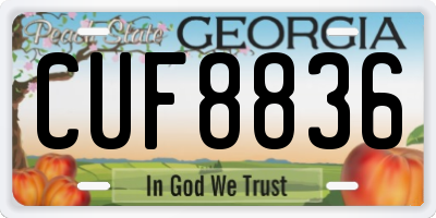 GA license plate CUF8836