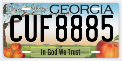 GA license plate CUF8885