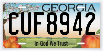 GA license plate CUF8942