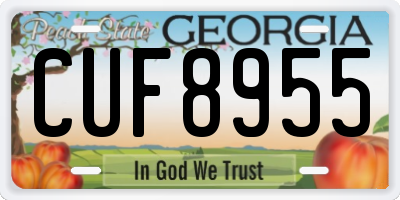 GA license plate CUF8955