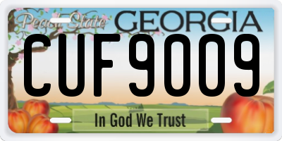 GA license plate CUF9009