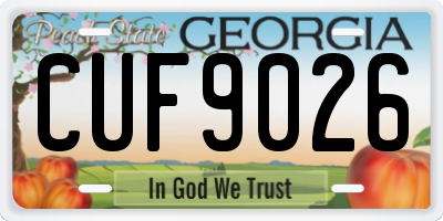 GA license plate CUF9026