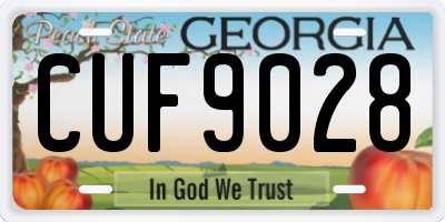 GA license plate CUF9028