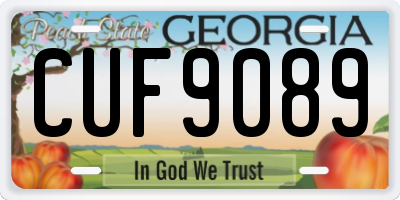 GA license plate CUF9089