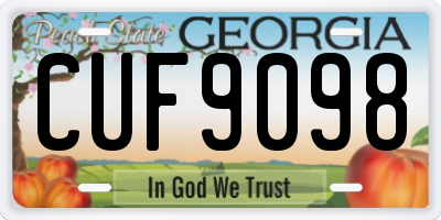 GA license plate CUF9098