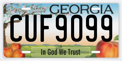 GA license plate CUF9099