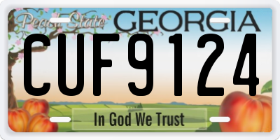 GA license plate CUF9124