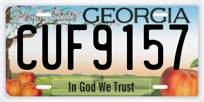 GA license plate CUF9157
