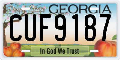GA license plate CUF9187