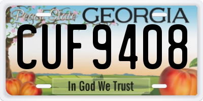 GA license plate CUF9408