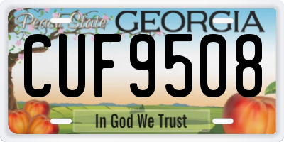GA license plate CUF9508