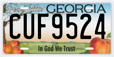 GA license plate CUF9524