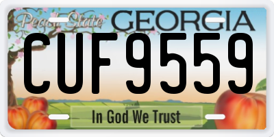 GA license plate CUF9559