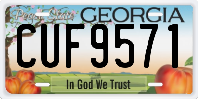 GA license plate CUF9571