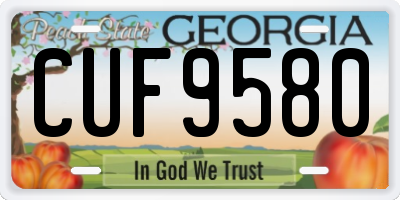 GA license plate CUF9580