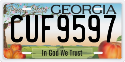GA license plate CUF9597