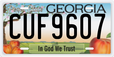 GA license plate CUF9607