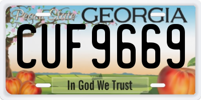 GA license plate CUF9669